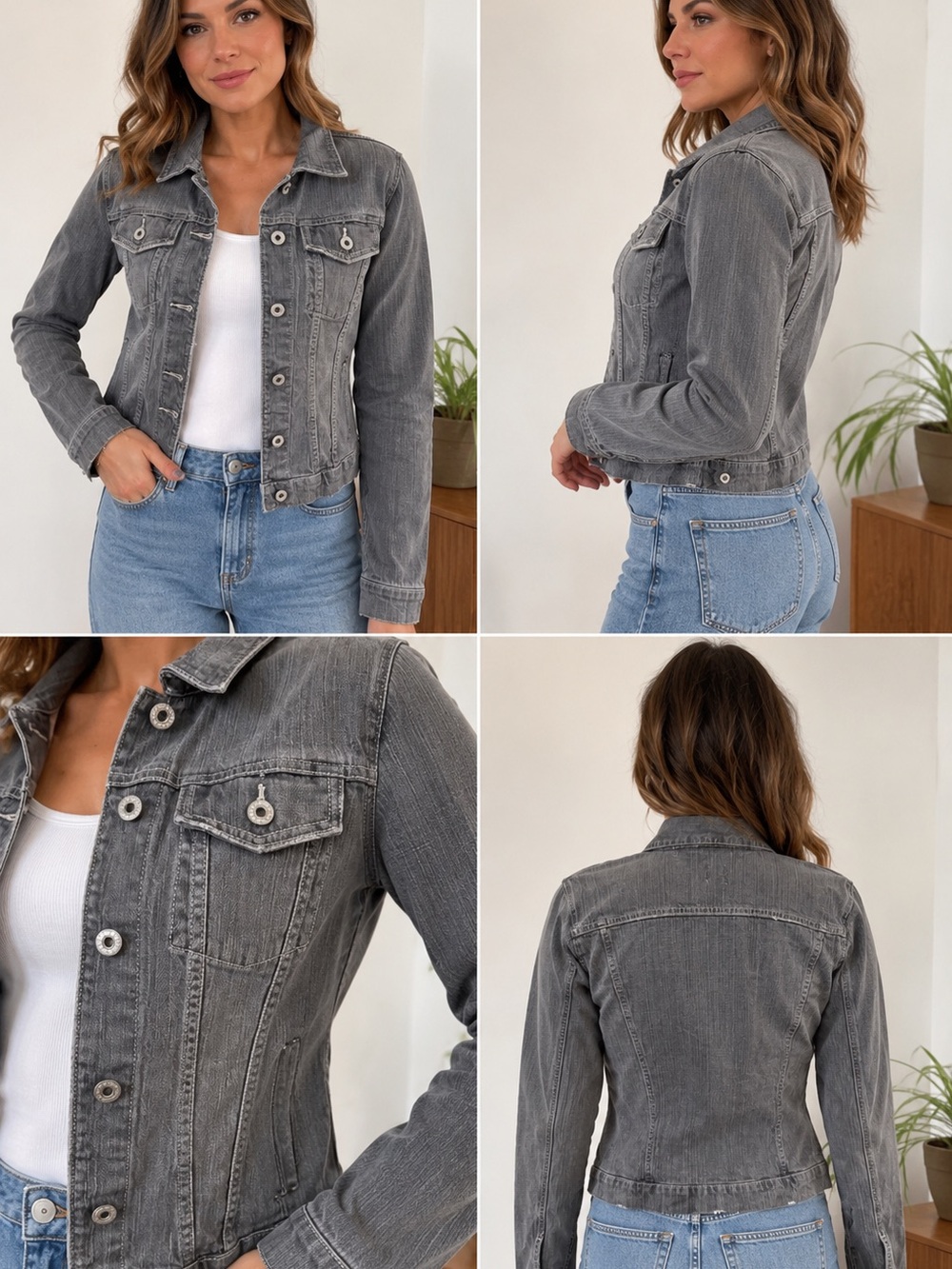 Women’s Gray Denim Jacket Size M